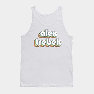 Alex Trebek - Retro Rainbow Typography Faded Style Tank Top